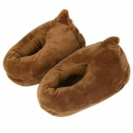 QQ Emoji Plush Slippers Poop Shaped Soft Plush Cotton Slipper Warm and Suitable Indoor House Unisex-Adult Shoes for Winter